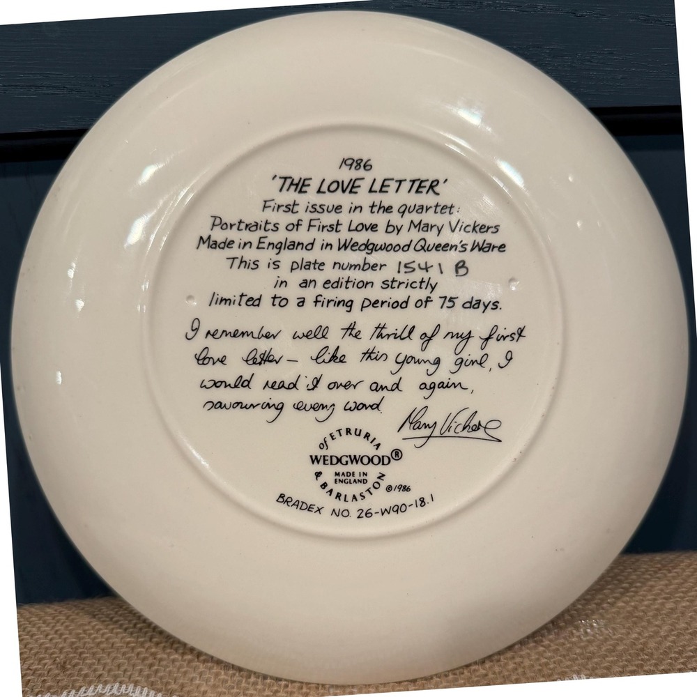 Vintage "The Love Letter" Plate Wedgewood Of Etruria And Barlaston Decorative... - Picture 6 of 8
